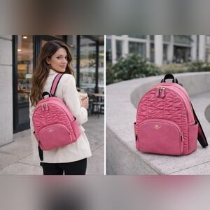Coach Pink Women's Court Backpack With Ruching C4094 Stylish and chic